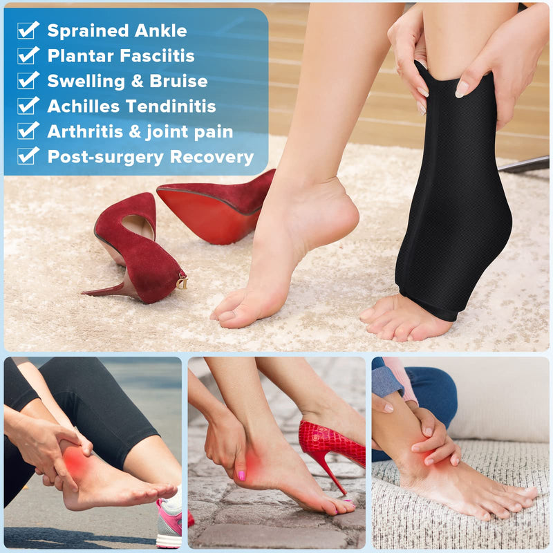 [Australia - AusPower] - Ankle Foot Ice Pack Wrap for Injuries, Reusable Gel Ice Pack for Hot and Cold Therapies, Flexible Cold Pack for Achilles Tendonitis,Plantar Fasciitis,Swelling,Sprained,Post-Surgery Recovery L-(pack of 1) 