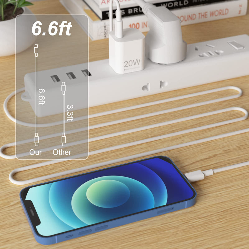 [Australia - AusPower] - 2-Pack USB C Wall Charger, 20W PD Compact Fast Charger, with 6FT USB C-to-Lightning Cable,Compatible with iPhone 13/13 Mini/13 Pro Max/12/11/Xs/XR/X 