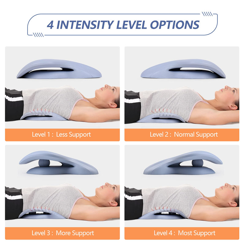 [Australia - AusPower] - Back Stretcher for Back Pain Relief, Lower Back Stretcher Back Stretching Cushion, Lumbar Stretcher Device Helps with Spinal Stenosis Herniated Disc Sciatica Nerve Haze Blue 