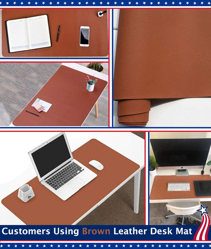 [Australia - AusPower] - Desk Protector Blotter Pad on Top of Desks PU Leather Office Desk Writing Mat Computer Laptop Gaming Under Keyboard Mouse Pad Desk Decor Accessories Organizer for Women Men Kids Black 16 X 32 Inches 16'' x 32'' inch Midnight Black 