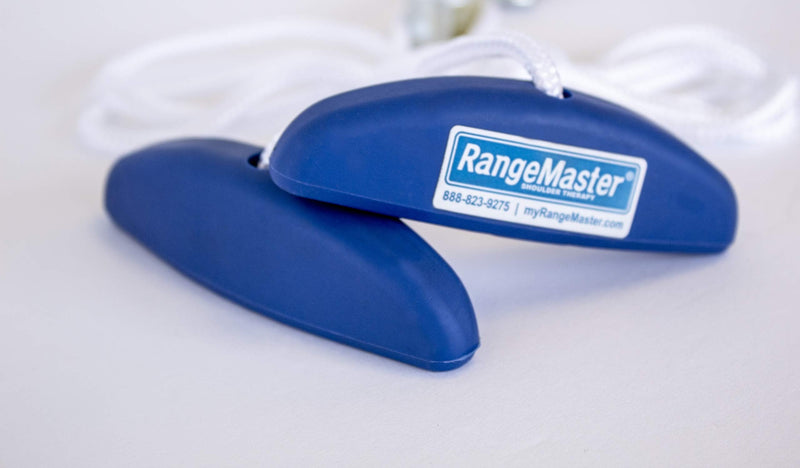 [Australia - AusPower] - RangeMaster Molded Rubber Handle Shoulder Pulley │ Physical Therapy Tool │ Aids in Recovery and Rehabilitation │ Increases Mobility │ Metal Bracket Door Attachment 