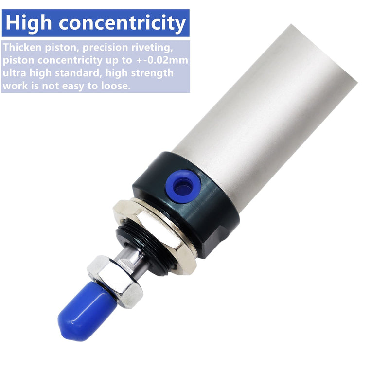 [Australia - AusPower] - Aluminum Alloy Mini Pneumaitc Air Cylinder MAL16X25 (16mm/0.63" Bore 25mm/1" Stroke）Single Rod Double Acting Air Cylinder with Y Connector and 4Pcs 6mm Pneumatic Quick Fitting (16mm Bore, 25mm Stroke) 16mm Bore 