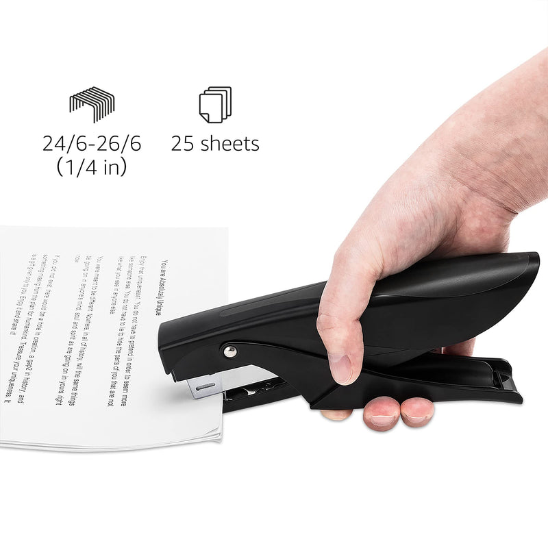 [Australia - AusPower] - Amazon Basics Plier Stapler, Hand Held Stapler, 25 Sheet Capacity, Black 