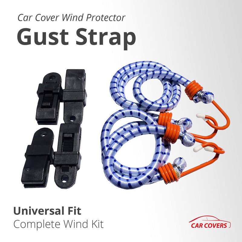 [Australia - AusPower] - Gust Strap Car Cover Wind Protector - Protect Your Car Cover from Blowing Off in High Winds - Works with Most Cars, SUVs, Trucks, Vans, and More! Universal Fit. Complete Wind Kit. Car Size 