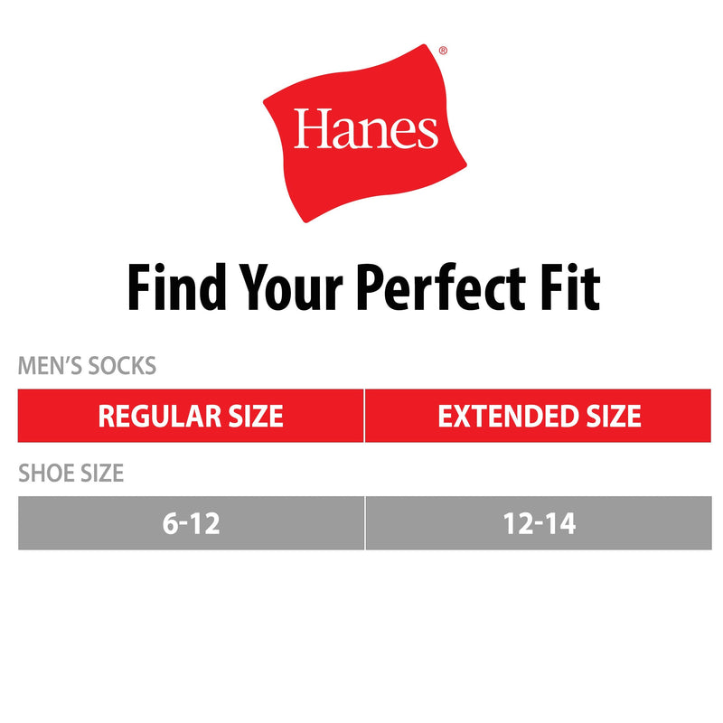 [Australia - AusPower] - Hanes Men's 6-Pack FreshIQ Odor Control X-Temp Comfort Cool Crew Socks 6-12 Black 