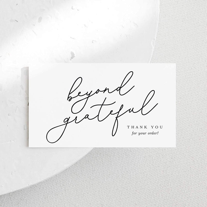 [Australia - AusPower] - Bliss Collections Thank You Cards for Small Businesses, Modern Calligraphy, Express Your Appreciation for Clients and Customers Support through Easy To Write on Thank You Cards, 2"x3.5" (50 Cards) 