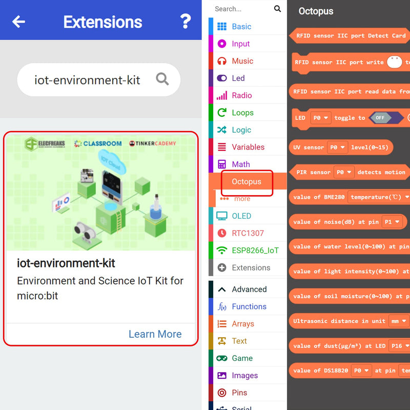 [Australia - AusPower] - ELECFREAKS microbit Smart Agriculture Kit Micro:bit Sensor Starter Kit Octopus Series Sensor, DIY Programming STEM kit with Basic Coding Electronics Modules and Wiki Tutorial(Without Micro:bit) 