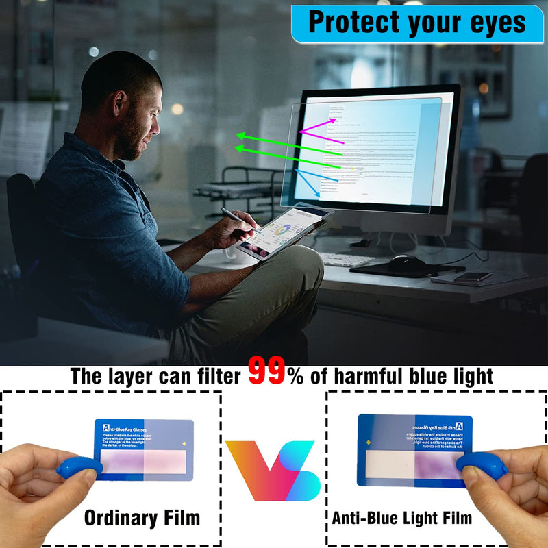 [Australia - AusPower] - 19.5 inch Monitor Screen Protector, Anti Blue Light Anti Glare Screen Protector for 19.5 Inch 16:9 Widescreen Desktop Curved Or Flat Monitor, Eye Protection Anti-Blue Light Film 