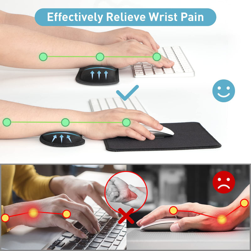 [Australia - AusPower] - Keyboard Wrist Rest + Mouse Pad + Mouse Wrist Rest Support Set, Memory Foam, Easy Typing Pain Relief, 3Pcs Keyboard Mouse Pad Set for Computer, Laptop, Home & Office (SKK-330) SKK-330 