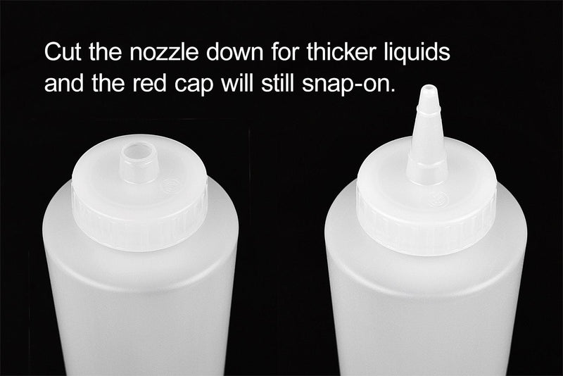 [Australia - AusPower] - Pinnacle Mercantile 12 Pack Condiment Squeeze Bottles 8-ounce Red Cap Soft Squeeze for Icing, Ketchup, Frosting, Cookie Decorating, Sauces 