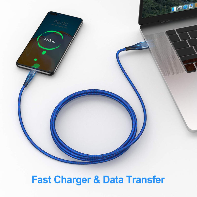 [Australia - AusPower] - Micro USB Cable 3ft Android Phone Charger 2-Pack Premium Nylon Braided Fast Durable Charging Cord for Samsung Galaxy S7 S6 Edge J7 S5,Note 5 4,LG,HTC,Sony,Xbox One, PS4,Kindle,MP3,Tablet(Blue) 3foot blue 