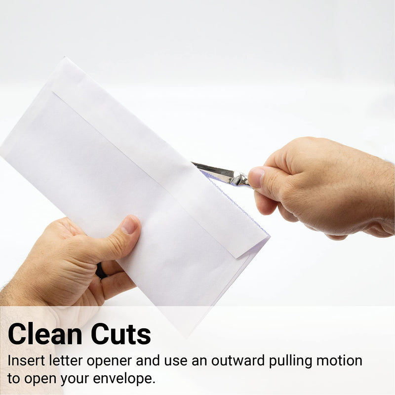 [Australia - AusPower] - Uncommon Desks Silver Letter Opener Knife - Smooth Metal Plated Envelope Opener - Ergonomic Rounded Handle for Comfort - Home and Office Mail Supplies - 2 Pack 