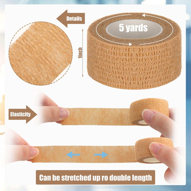 [Australia - AusPower] - 48 Pack Self Adhesive Bandage Wrap 1 Inch x 5 Yards Breathable Adherent Cohesive Toe Tape Waterproof Bandage Athletic Tape Medical Tape for Wrists, Knee and Ankle Protection (Nude) Nude 