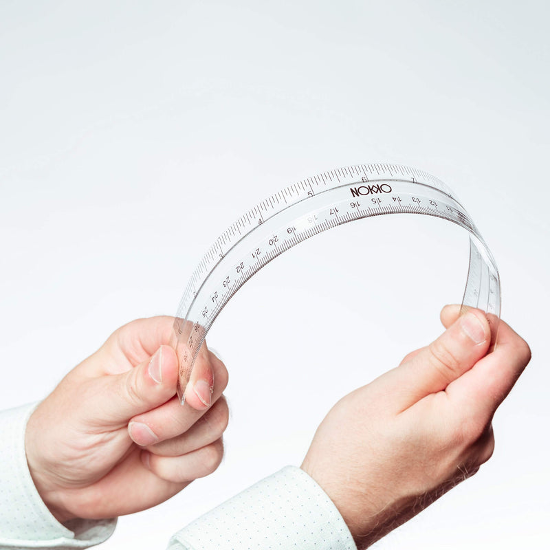 [Australia - AusPower] - NOKKO Clear Plastic Rulers Bulk 50 Piece Pack - Transparent 12 Inch / 30 Centimeter Ruler Class Set - Easy to Read School and Office Supplies for Kids, Students, Teachers and Artists 