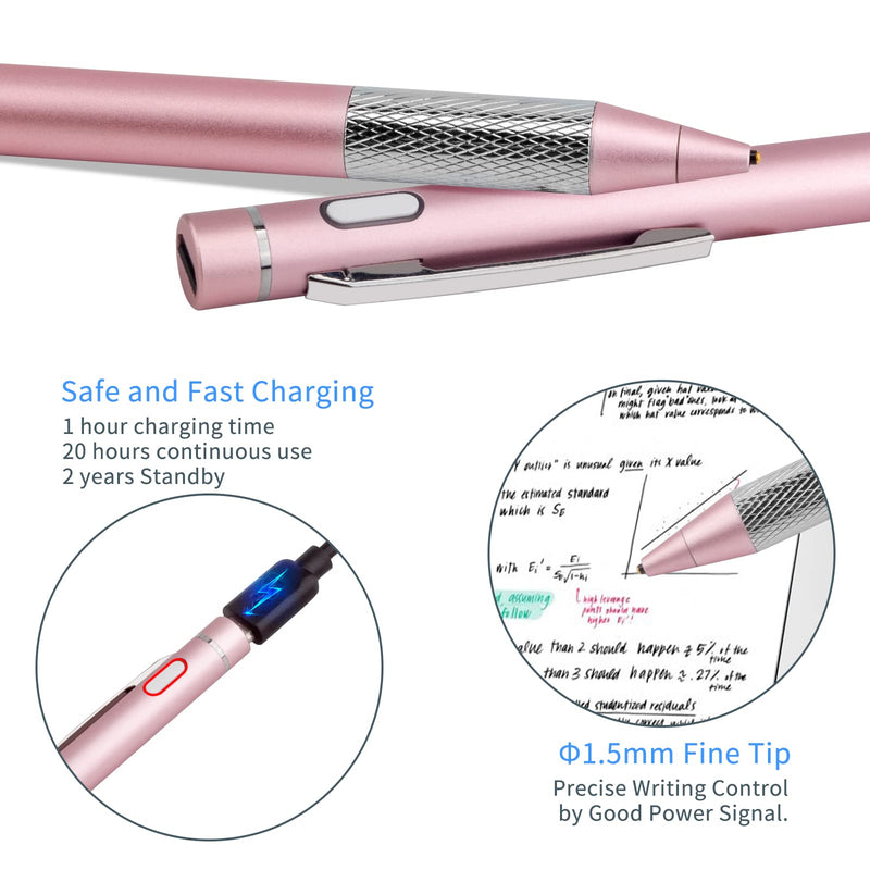 [Australia - AusPower] - Stylus Pen for Lenovo Yoga Smart Tab Pencil,Minilabo Touch Screens Active Stylus Digital Pen with 1.5mm Ultra Fine Tip Stylist Pen for Lenovo Yoga Smart Tab Drawing and Writing Pencil,Pink Pink 