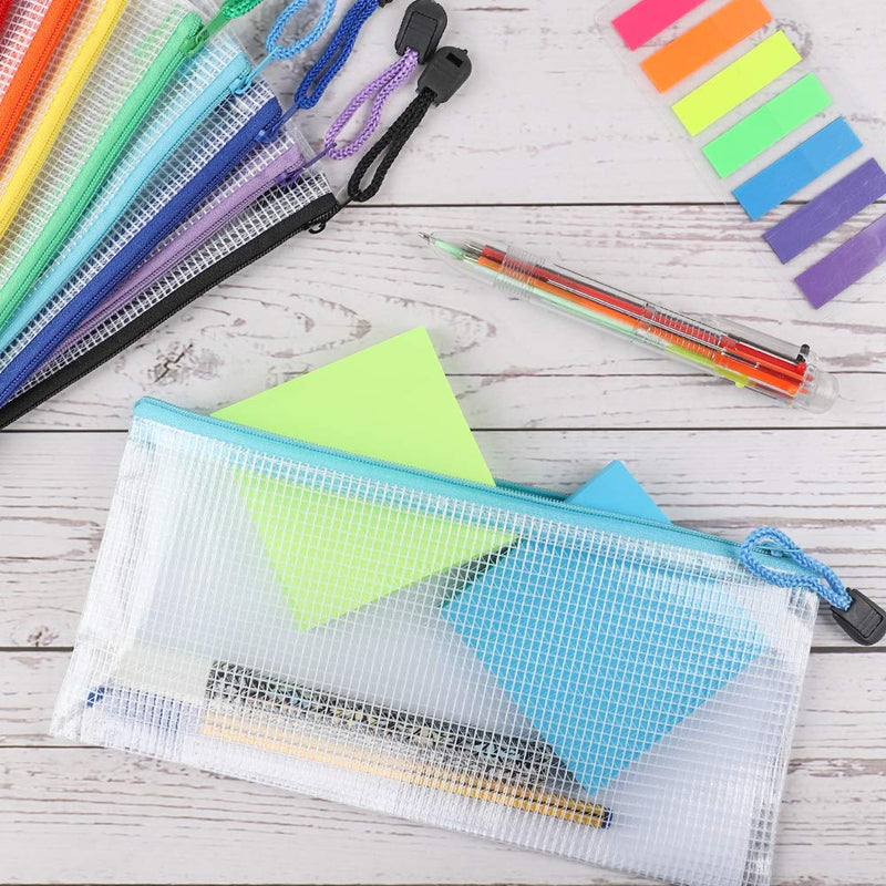 [Australia - AusPower] - EOOUT 20pcs Zipper Pencil Pouch, Pencil Case Bulk Pencil Bags, 10 Colors, 9.5×4.5 Inches, for Bills, Cosmetics, Travel Storage, School and Office Supplies Organization 