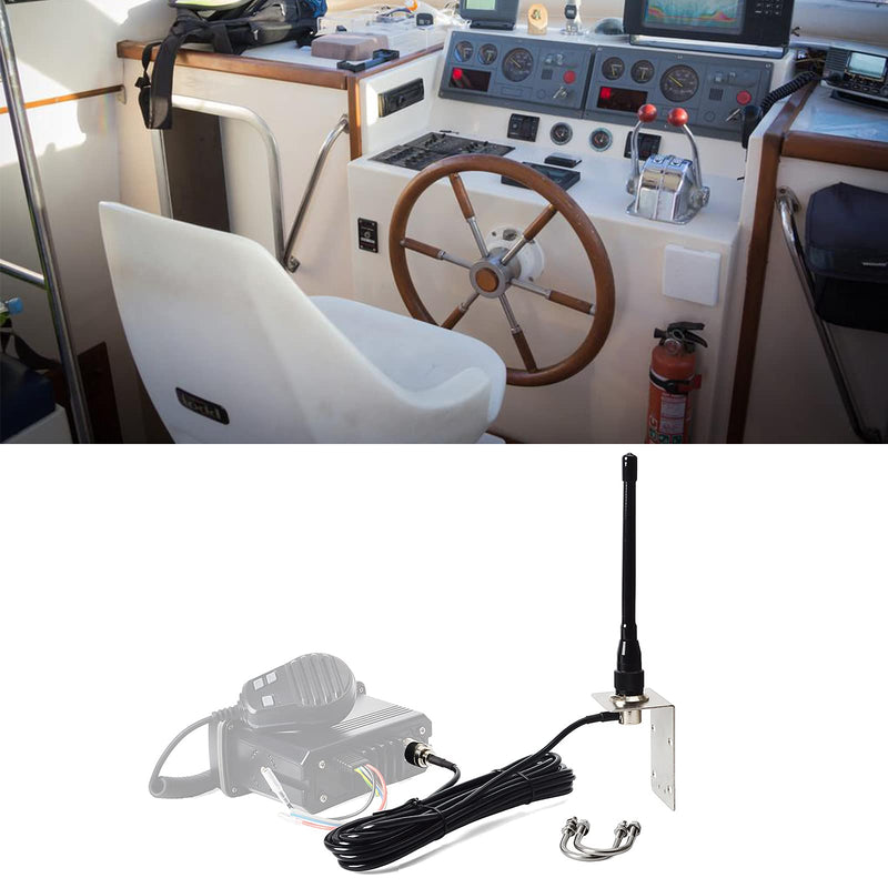 [Australia - AusPower] - TWAYRDIO VHF Marine Stubby Antenna 156-163 MHz 50W Rubber Ducky 6.5in Antenna Kit with 16.4ft SO239 to PL259 RG58 Coaxial Cable and L-Shape Mounting Bracket for Boat Pontoon Sailboat Yacht Radios 