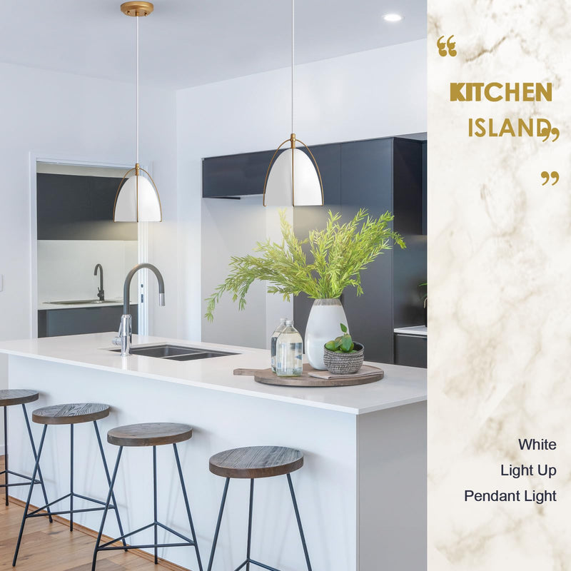 [Australia - AusPower] - AIRYPHANT Modern Pendant Light Set of 3, White Metal Mini Dome Pendant Lighting Fixture for Kitchen Island Dining Room 