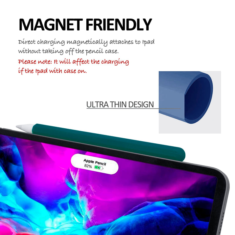 [Australia - AusPower] - KELIFANG Silicone Case Sleeve Cover Compatible with Apple Pencil 2nd Generation, Protective Skin Holder Grip and Tip Cap Accessories for iPad Pro 11/12.9 inch, Forest Green 