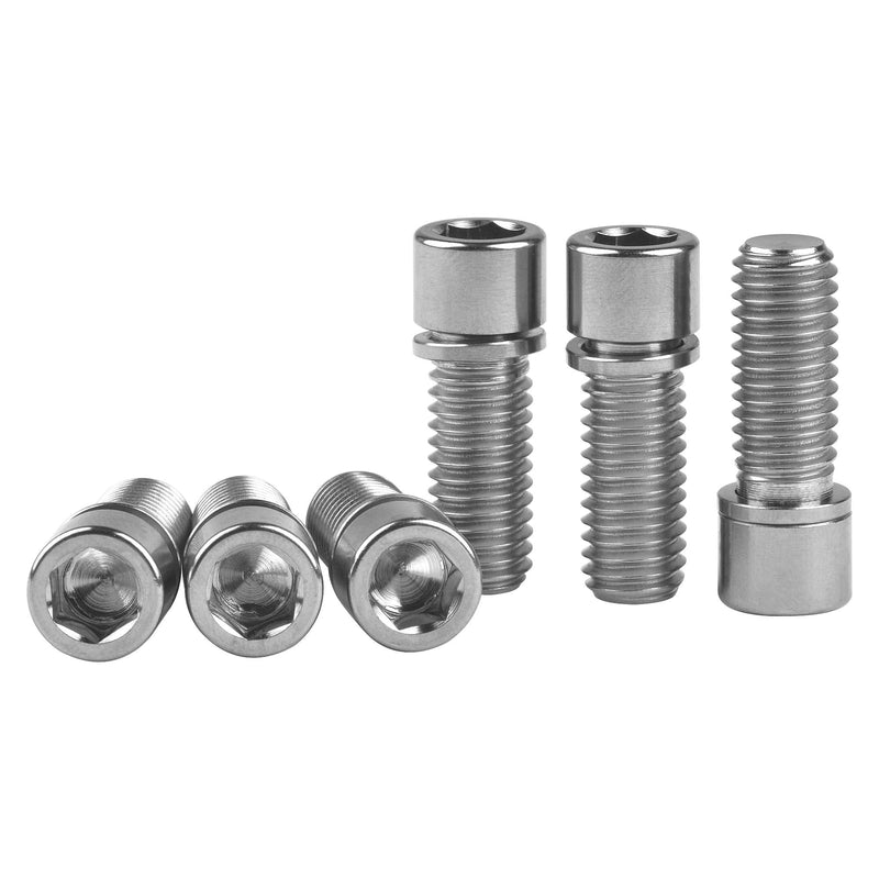 [Australia - AusPower] - Wanyifa M8 x 20mm Titanium Ti Bolt with Washer for BMX Bicycle Stem Pack of 6 Normal Titanium 