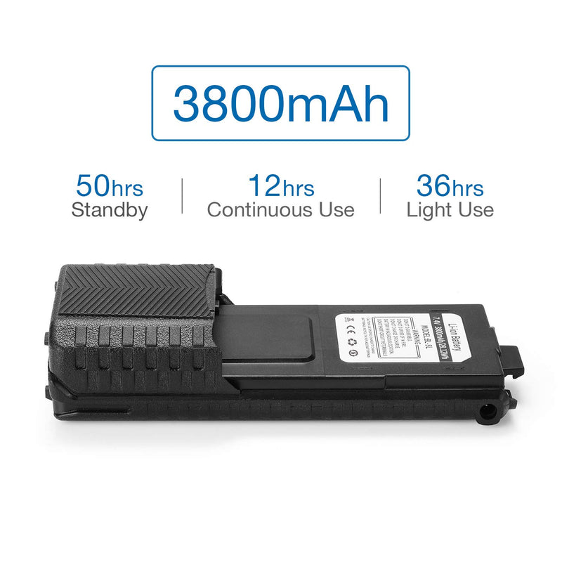 [Australia - AusPower] - BAOFENG BL-5L 3800mAh Extended Battery Compatible with UV-5R RD-5R UV-5RTP UV-5R Plus, Original Pack, Black 