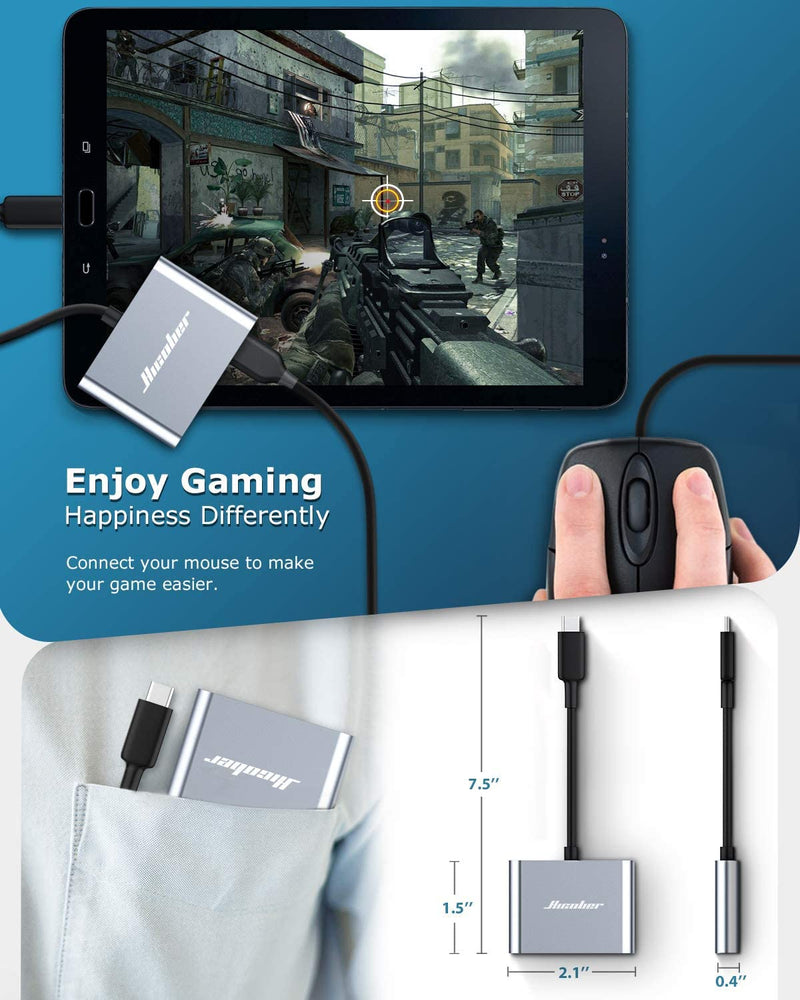 [Australia - AusPower] - Hicober USB C to SD Card Reader, Micro SD Memory Card Reader, Type C to SD Card Reader Adapter 2TB Capacity for MacBook Camera Android Windows Linux and Other Type C Device-Space Grey Space Grey 