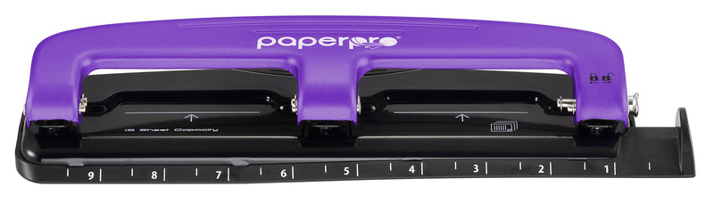 [Australia - AusPower] - Bostitch Office EZ Squeeze Reduced Effort 3-Hole Punch, 12 Sheets, Purple,black , 1.6" x 3" x 11" 