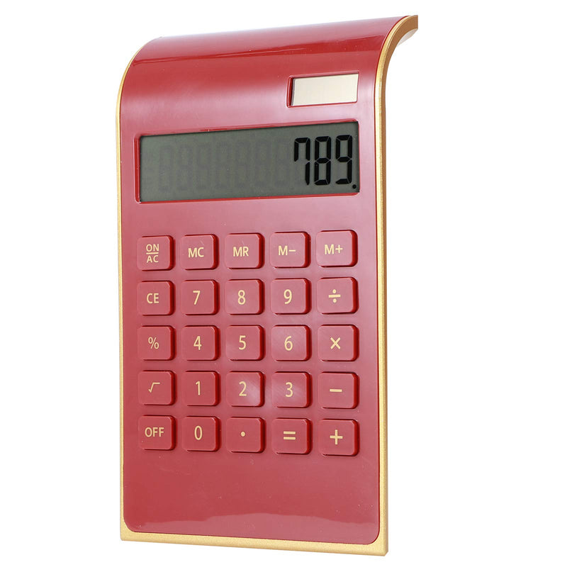 [Australia - AusPower] - TOPINCN Portable 10 Digits Calculator Tilted LCD Display Ultra Thin Solar Power Calculator for Home Office Business(Red) Red 