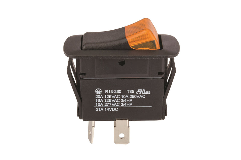 [Australia - AusPower] - NSi Industries, LLC Rocker Switches, On Off Circut Function, DPST, 15/10 amps at 125/250 VAC, 1.088" Width, 0.426" Height, 0.709" Depth, Amber - 77020RQ 