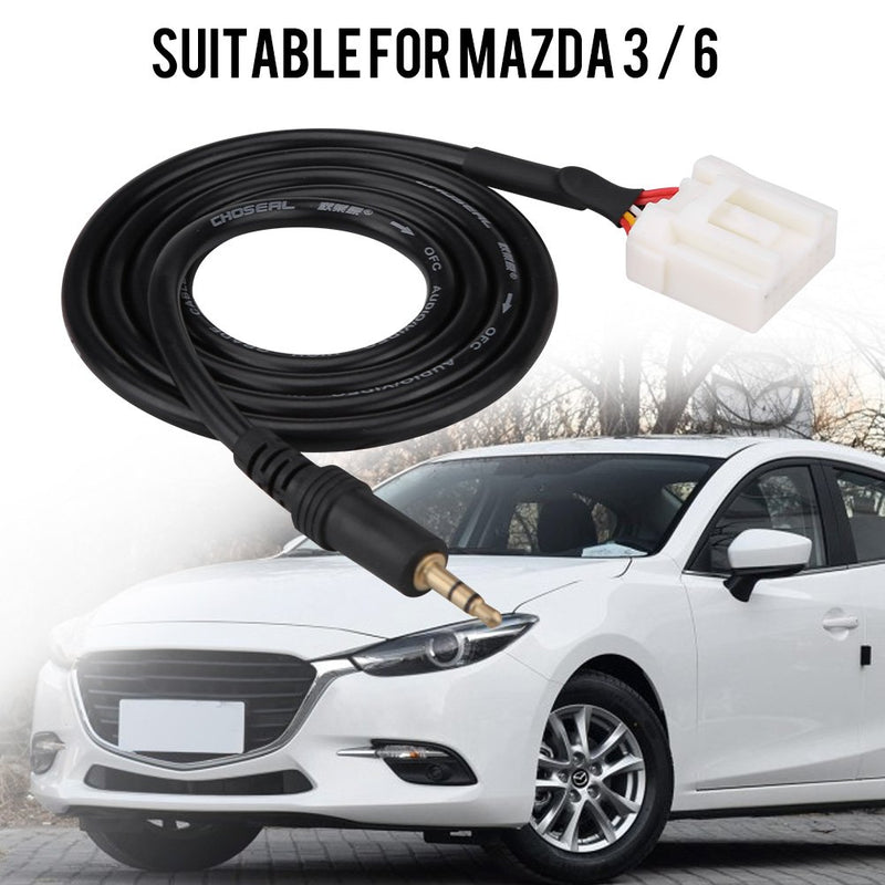 [Australia - AusPower] - Car Interior accessories, Qiilu 3.5MM AUX Audio Input Radio MP3 Player Cellphone Input Adapter Cable for Mazda 3/6 