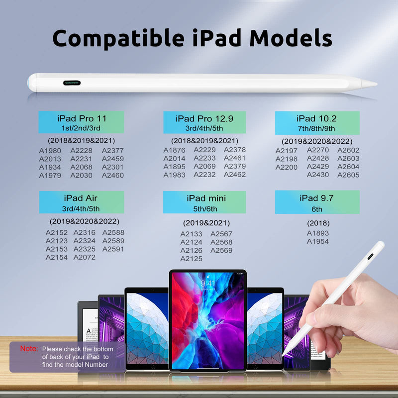 [Australia - AusPower] - 2023 Magnetic Wireless Charging iPad Pencil -Same as Apple Pencil 2nd Generation Compatible with iPad 10th/9th/8th,iPad Air 4th/5th,iPad Mini 5th/6th,iPad Pro 11"&12.9" Stylus Drawing Writing Pen 