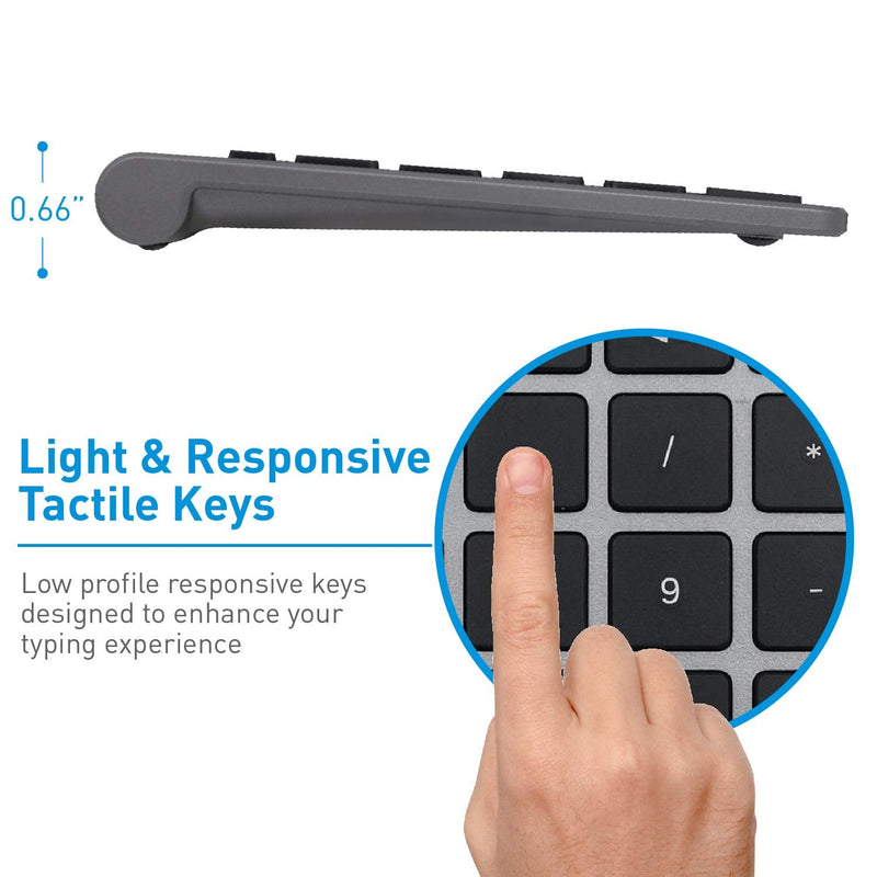 [Australia - AusPower] - Macally Bluetooth Number Pad for Laptop - Wireless Numeric Keypad - 35-Key Numeric Keypad for Data Entry, Numpad Compatible with MacBook, iPad, iPhone, iOS, Laptop, Windows, Android 