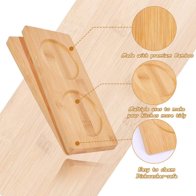 [Australia - AusPower] - GORGECRAFT Salt and Pepper Mill Tray Wood Pepper Grinding Trays Bamboo Condiment Tea Serving Tray for Home Kitchen Coffee Bar 