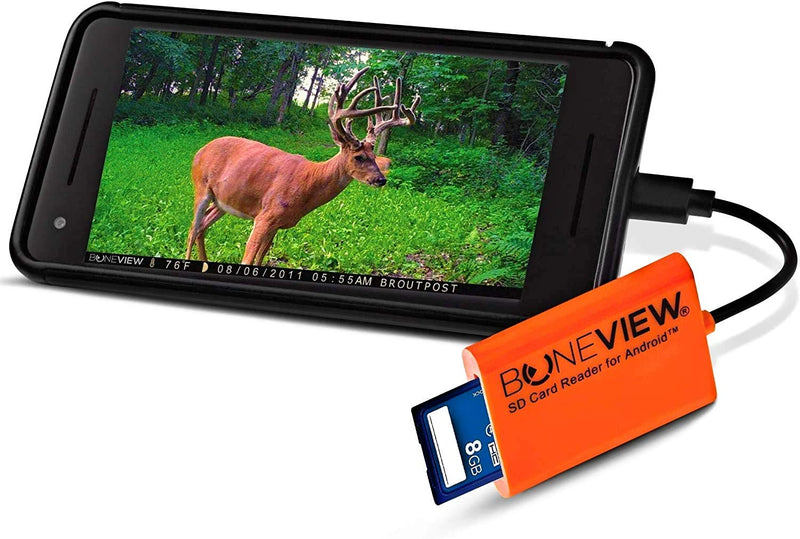 [Australia - AusPower] - SD Card Reader for Android - Type C USB Trail Camera Viewer, Photo & Video from All Game Cam Memory on Any Smart Phone, Samsung, Moto, LG + Free MicroUSB OTG Adapter, Includes Zipper Case 
