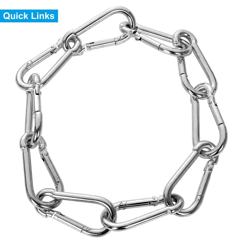 [Australia - AusPower] - 100 Pack Spring Snap Hook, Carabiner Clip Galvanized Steel, Silver Quick Link Clip Keychain for Camping, Hiking, Outdoor and Gym, Small M5 Carabiners for Dog Leash & Harness 