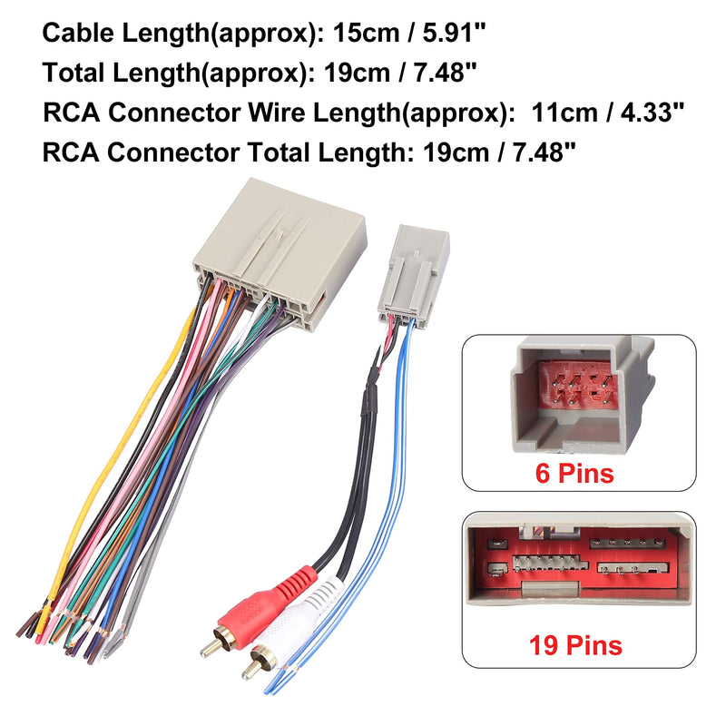 [Australia - AusPower] - X AUTOHAUX 70-5521 Car Stereo CD Player Wiring Harness Set Wire Radio Adapter 2 RCA Connector for Ford Freestar 2004-2007 