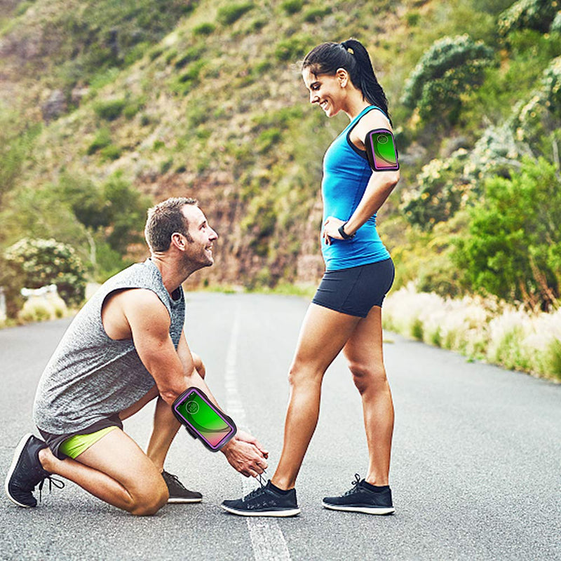 [Australia - AusPower] - RUNBACH Sweatproof Running Armband for Motorola One Fusion/Edge Series/E7 Power/E7 Plus/G Stylus/G Power/G Play/G9 Play/G9 Plus/G9 Stylus/G30/G10(Purple) Purple 