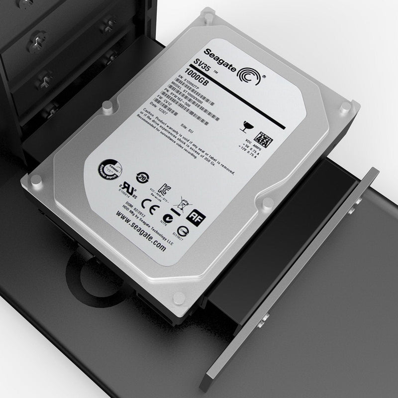 [Australia - AusPower] - ORICO Aluminum 5.25 Inch to 2.5 or 3.5 Inch Internal Hard Disk Drive Mounting Kit with Screws and Shock Absorption Rubber Washer- Black 