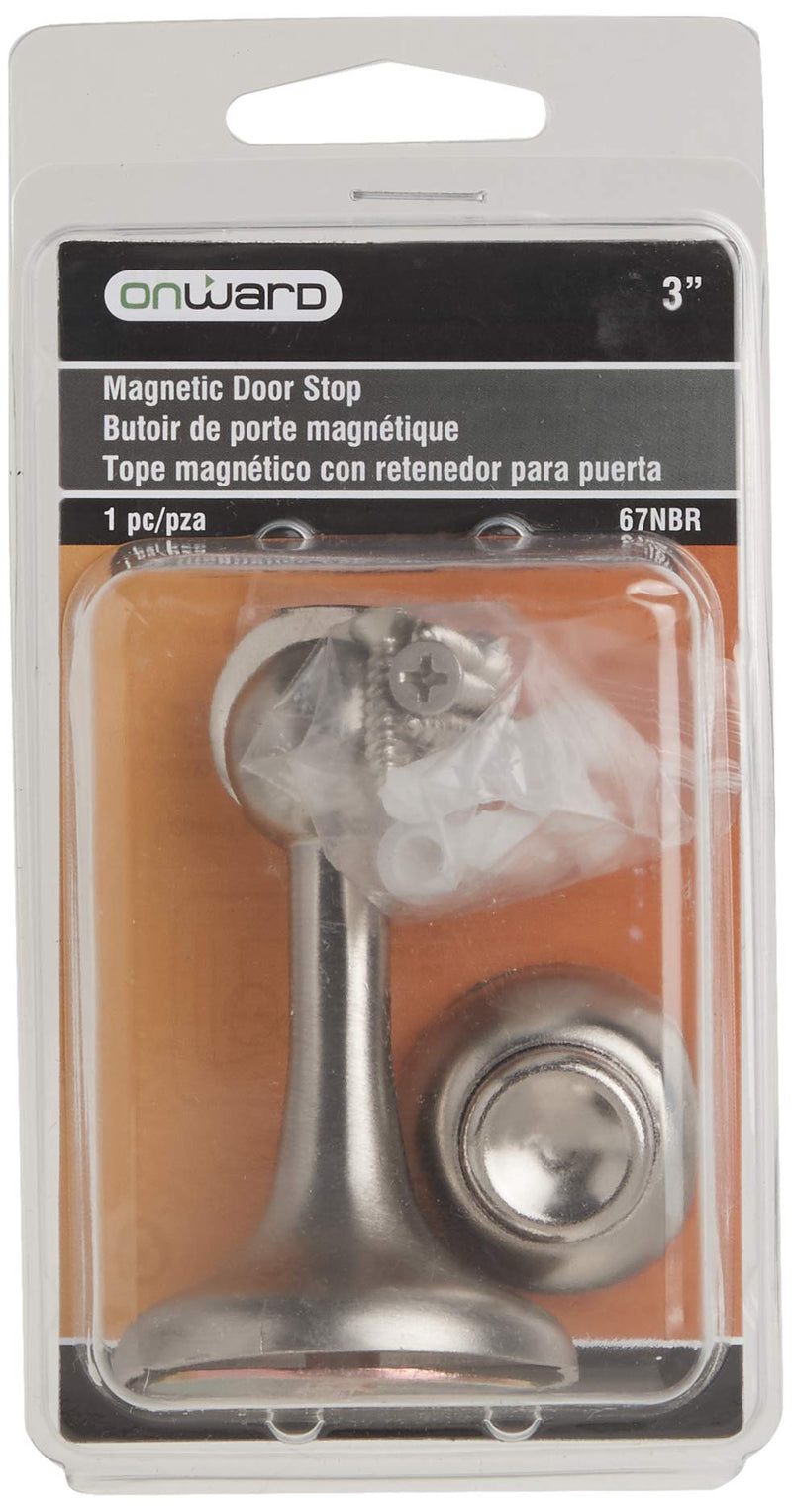 [Australia - AusPower] - Richelieu Hardware 67NBR Onward 3-in (76.2 mm) Magnetic Door Stop, Brushed Nickel 