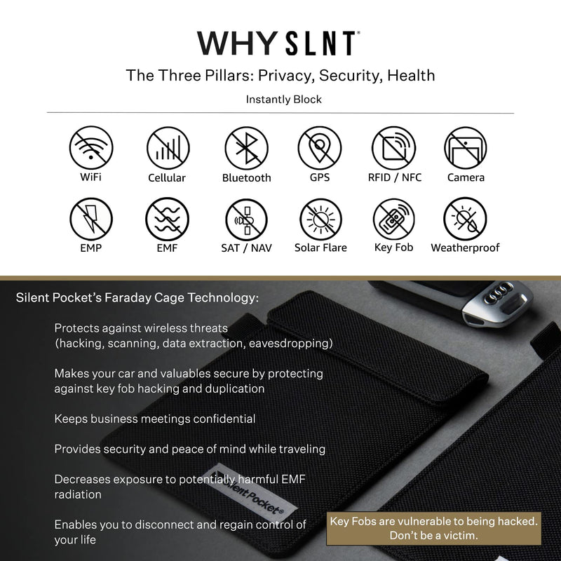 [Australia - AusPower] - Silent Pocket Signal Blocking Faraday Key Fob Case - Car Anti Theft Device Shielding Against All Signal Types, Including RFID Blocking & Durable Faraday Bag, Fits Most Car Keyfobs (Red) Small Red 