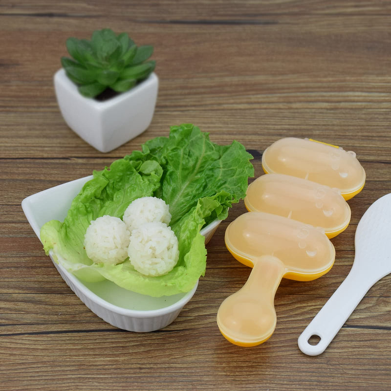 [Australia - AusPower] - MEETSWEET Rice Ball Mold Ball Shaped Kitchen Tools DIY Lunch Maker Mould Food Decor for Kids Mold with a Mini rice scoop 