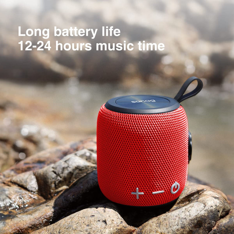 [Australia - AusPower] - Portable Bluetooth Speaker,SANAG Bluetooth 5.0 Dual Pairing Loud Wireless Mini Speaker, 360 HD Surround Sound & Rich Stereo Bass,24H Playtime, IPX67 Waterproof for Travel, Outdoors, Home and Party Red 
