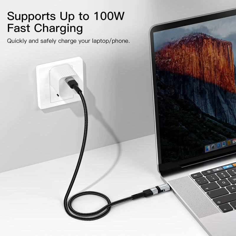 [Australia - AusPower] - USB C Magnetic Adapter 24Pins 2 Pack, Essager Type C Connector Support USB PD 100W Quick Charge, 10Gb/s Data Transfer and 4K@60 Hz Video Output, Compatible with MacBook Pro/Air and More Type C Devices 2 Pack-Straight 