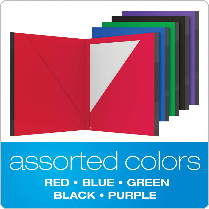 [Australia - AusPower] - Oxford Two Pocket Folders, Plastic Folders with Reinforced Edges, Letter Size, Red, Blue, Green, Black, Purple, 5 Per Pack (89114) 