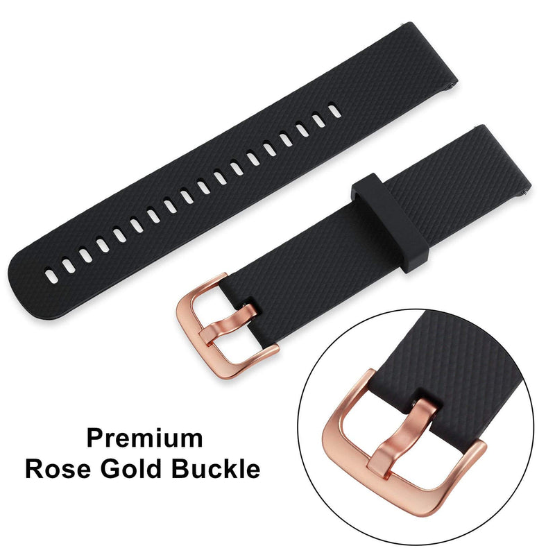 [Australia - AusPower] - TECKMICO 8PCS Bands Compatible with Garmin Venu,20mm Silicone Replacement bands with Rose Gold buckle for Garmin Venu/Vivoactive 3/Vivomove Luxe bands,NO Watch (8-Pack) 8-Pack 