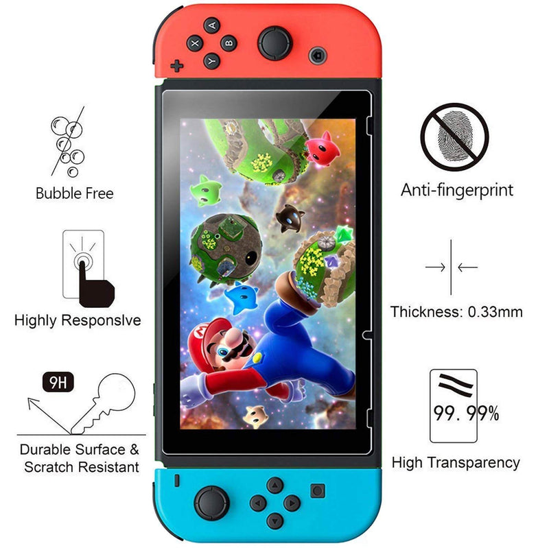 [Australia - AusPower] - HEYSTOP Switch Case for Nintendo Switch Case Dockable with Screen Protector, Clear Protective Case Cover for Nintendo Switch and JoyCon Controller with a Switch Tempered Glass Screen Protector 