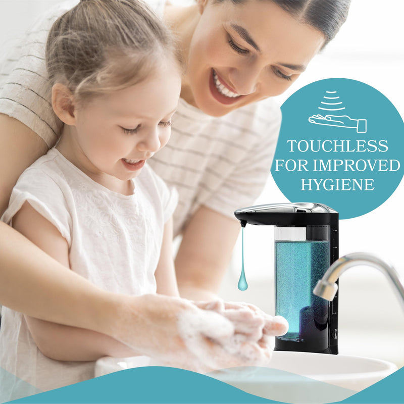 [Australia - AusPower] - Rechargeable Automatic Soap Dispenser Touchless. Large 22oz Dual Wall Mountable or Countertop Liquid Hand Soap Dispenser for Kitchen Sink. Automatic Soap Dispenser Bathroom. 