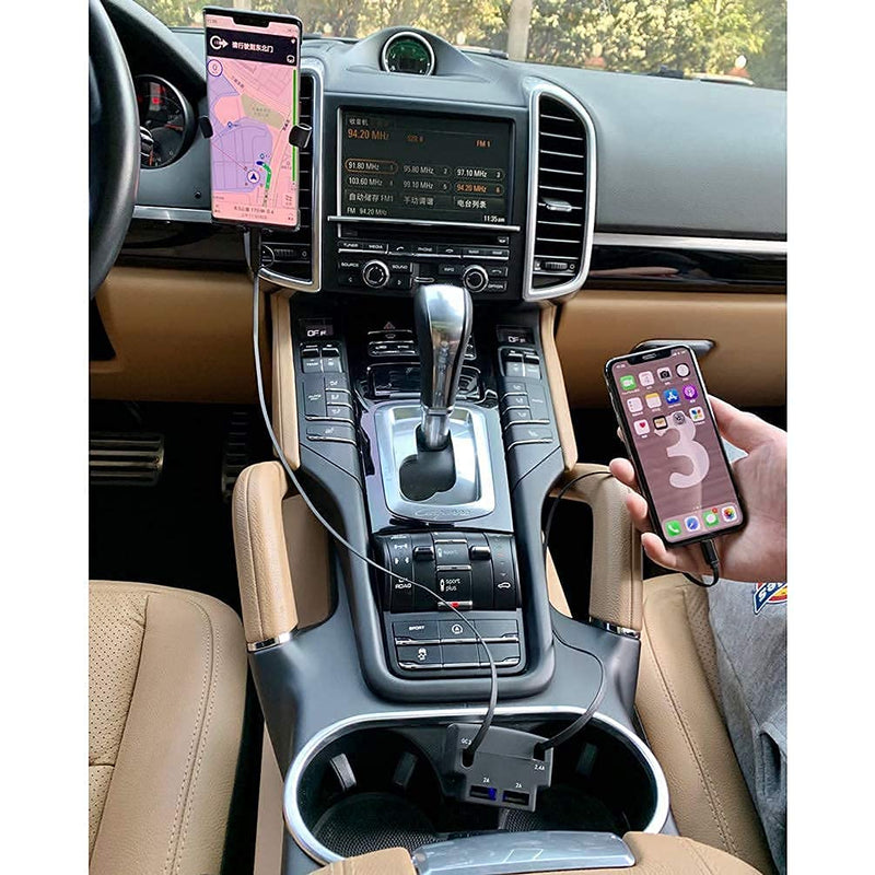 [Australia - AusPower] - Retractable Car Charger, Fast Charge 3.1A 47W, Retractable Cables (3Ft) and 2 USB Ports Car Charger Adapter, Compatible with iPhone & Android Cell Phones,Car Accessories Interior 