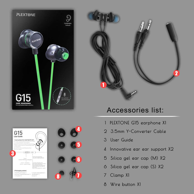 [Australia - AusPower] - Innens Wired Earbuds in Ear Headphone with Mic and Volume Control for Gaming, 3.5MM Noise Cancelling Stereo Bass Gaming Earbuds for iPhone, Smartphone,Switch, PS4, Xbox One, iPad, PC Black 