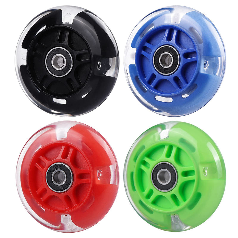 [Australia - AusPower] - Gladeer 80mm Inline Skate Light Up Replacement Wheels, Kick Scooter Polyurethane Rear Wheels w/Bearings, 2-Pack 